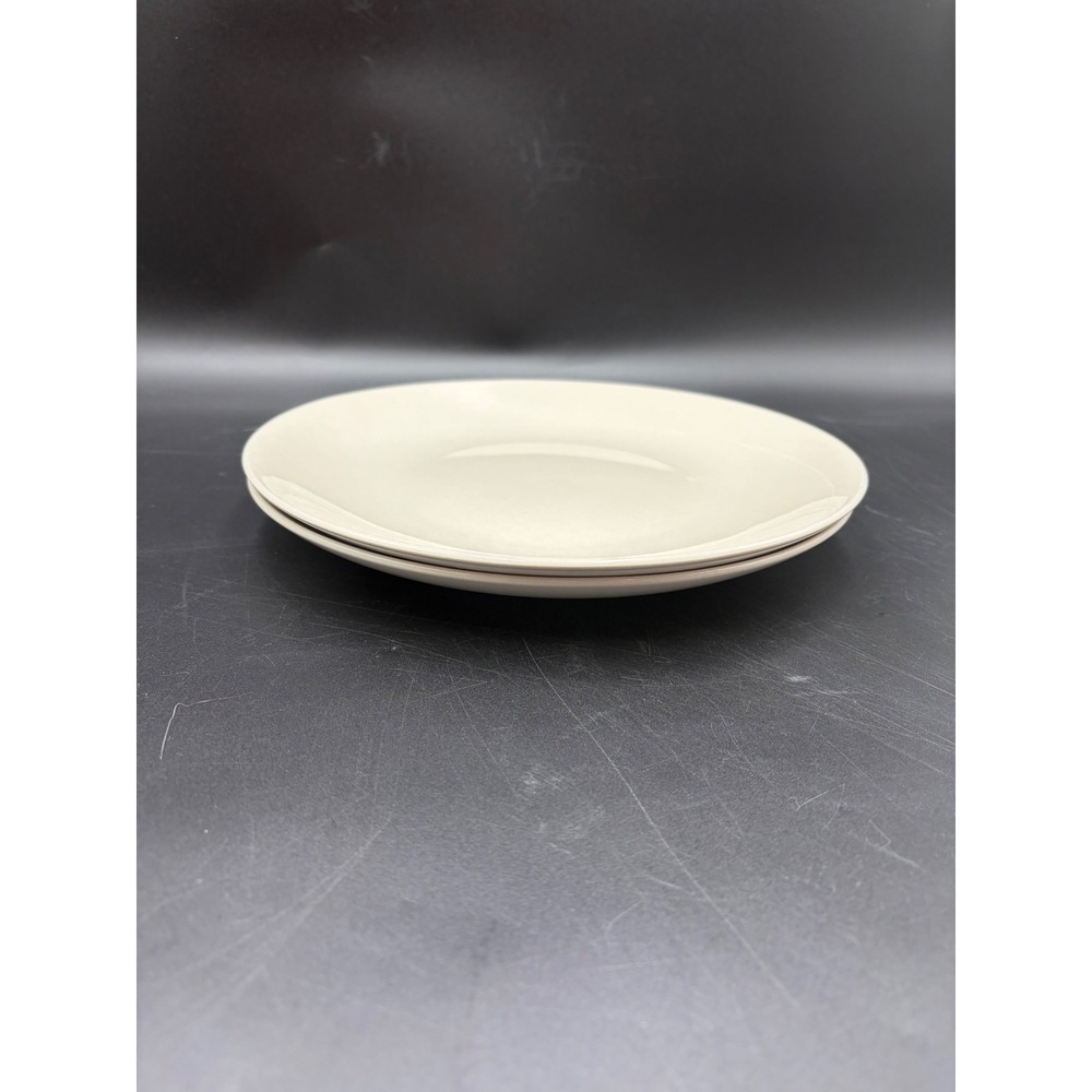 IKEA Home White Ceramic Plates Set of 2 Minimalist Modern 8 Inch SKU 740